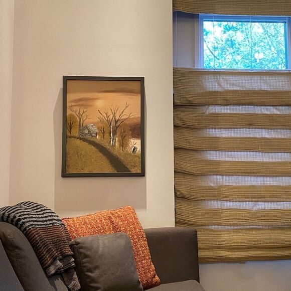 Charlie Lake Cabin Oil Painting By Artist Mary Kay Eobbi 16” x 20” - Picture 2 of 4